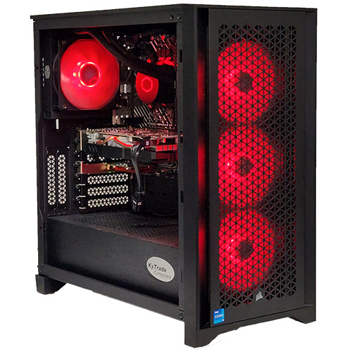 Custom gaming computer with Intel Core i5-12400 6 Cores 12 Logical Processors up to 4.4 GHz, Radeon RX580 8GB DDR5 Graphics Card